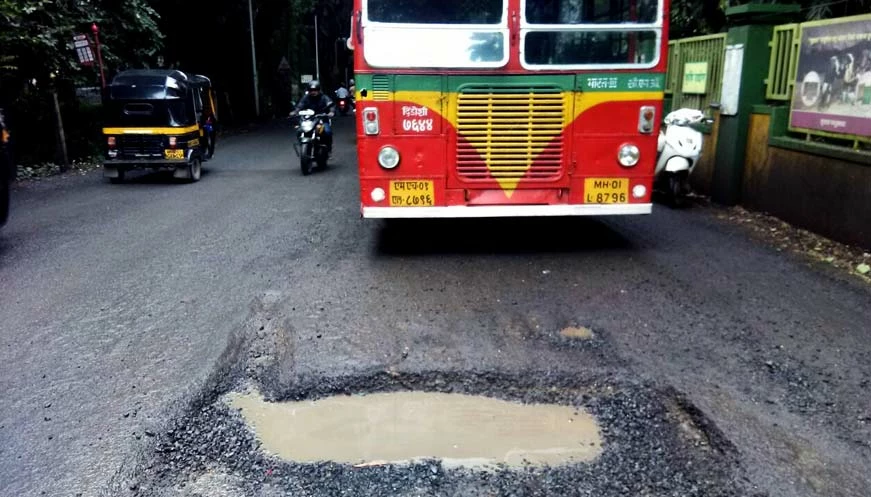 Crumbling Aarey road